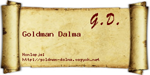 Goldman Dalma névjegykártya
